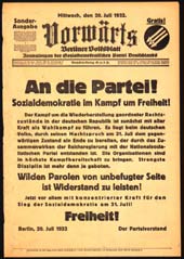 "Vorwrts ... An die Partei! Sozialdemokratie im Kampf um Freiheit! ..."